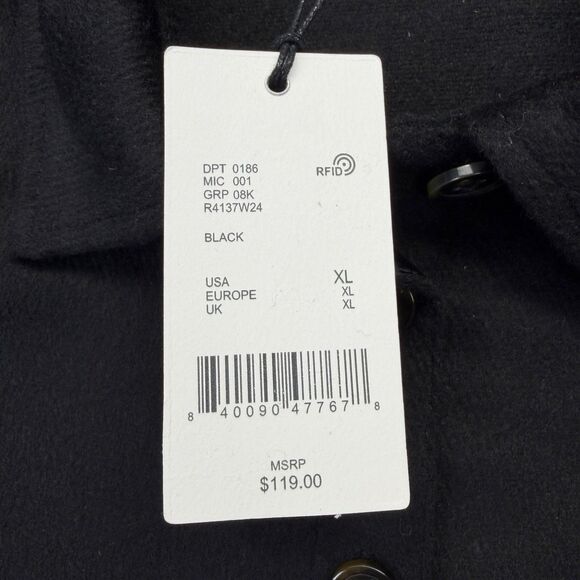 NEW $119 MSRP Wool Blend Womens XL Shacket Black Shirt Jacket Quiet Luxury - Picture 6 of 10